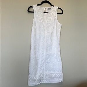Tommy Bahama lined  White Eyelet Mini Dress Medium